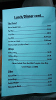 Samvay's Wings Subs menu