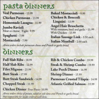 Fox's Pub menu