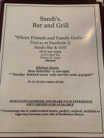 Sandi's Gril Llc menu