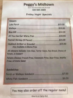 Peggy's Midtown menu