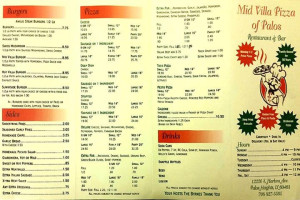 Mid Villa Pizza menu