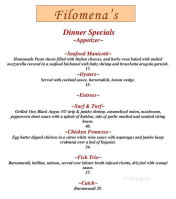 Filomena Cucina Italiana menu