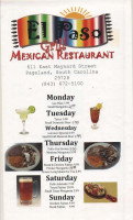 El Paso Grill Mexican menu