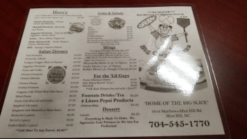 Big Guy's Pizza menu