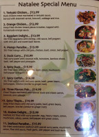 Natalee Thai Cuisine menu