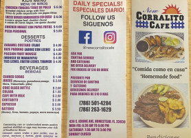 New Corralito Cafe menu