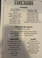 Cafe Oasis menu