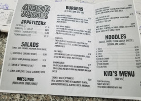 Arden's Burger Grill Central menu