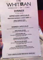 Whitman Diner menu