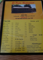 El Patio Taqueria menu