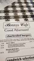 Bonny's Cafe menu