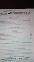 Hodak's Restaurant Bar menu