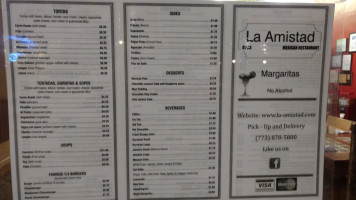 La Amistad menu