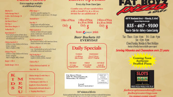 Fat Boys Pizza Stuff menu