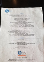 Blu Jazz Akron menu