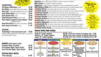 Aunt Nee's Edible Platter Pizza Company menu