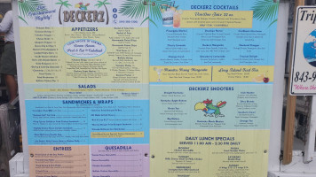 Deckerz menu