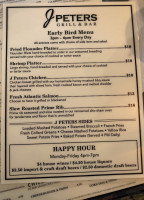 J Peters Grill Pawleys menu