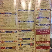 Babaka's Pizzeria menu