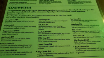 Nick's New York Pub And Grill menu