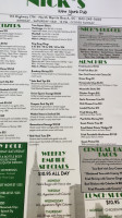 Nick's New York Pub And Grill menu