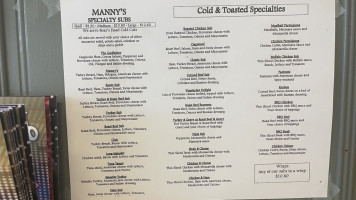 Manny's Deli Subs menu