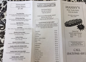 Manny's Deli Subs menu