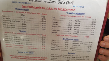 Little Bit's Grill menu