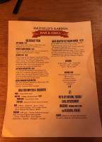 Hatfield's Garden Grill menu