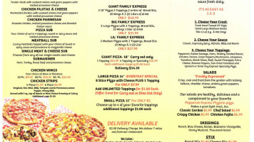 Pepperoni Express Pizzeria menu