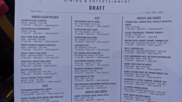 Kings Dining Entertainment menu