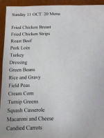 Steak House Cafeteria menu