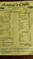 Annie's Cafe menu