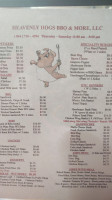 Heavenly Hogs Bbq menu