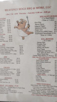 Heavenly Hogs Bbq menu