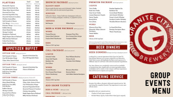 Granite City Food Brewery menu