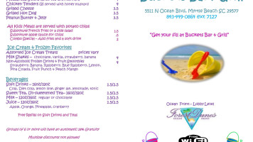 Buckets Grill menu