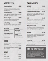 Nu-way Lounge menu