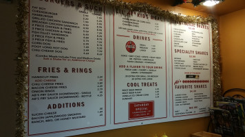 Ab's Drive-In menu