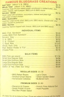 Bluegrass Bbq Catering menu