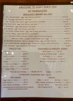 Aunt Sue's Chalet menu