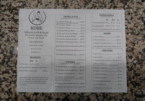 Kobe Hibachi Grill Sushi menu