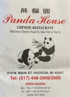 Panda House menu