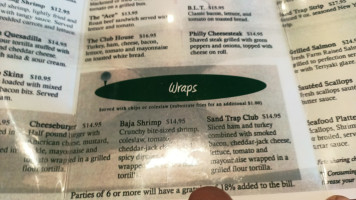 The Sand Trap Sports Grill menu