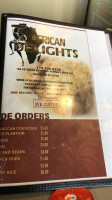 African Delights menu