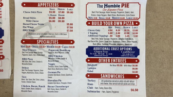 Humble Pie menu