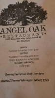 Angel Oak Restaurant And Bar menu