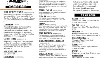 Seaquake Brewing menu