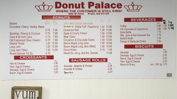 Donut Palace menu