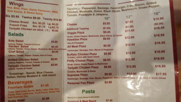 Andy's Pizza menu